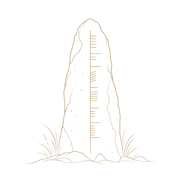 Ogham standing stone stencil emblem