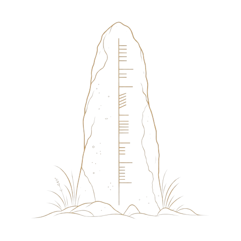 Ogham standing stone stencil artwork
